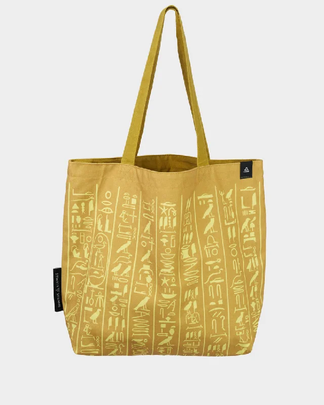 Hieroglyphics Canvas Shoulder Tote