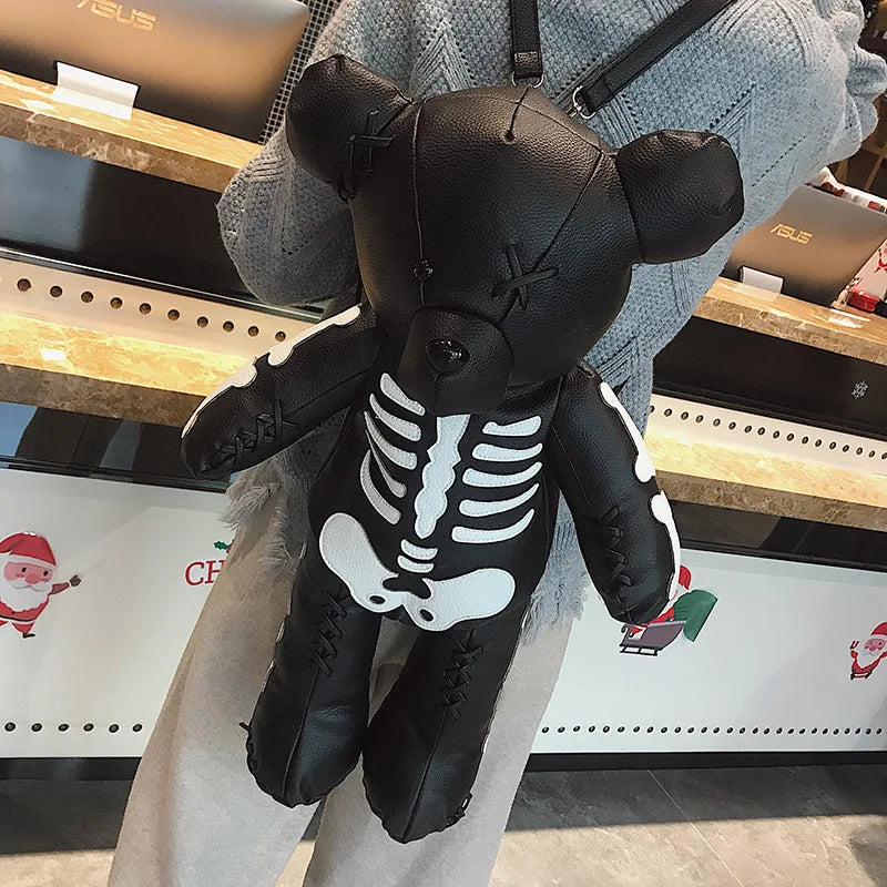 Punk Style Skeleton Bear Backpack 3 Colors