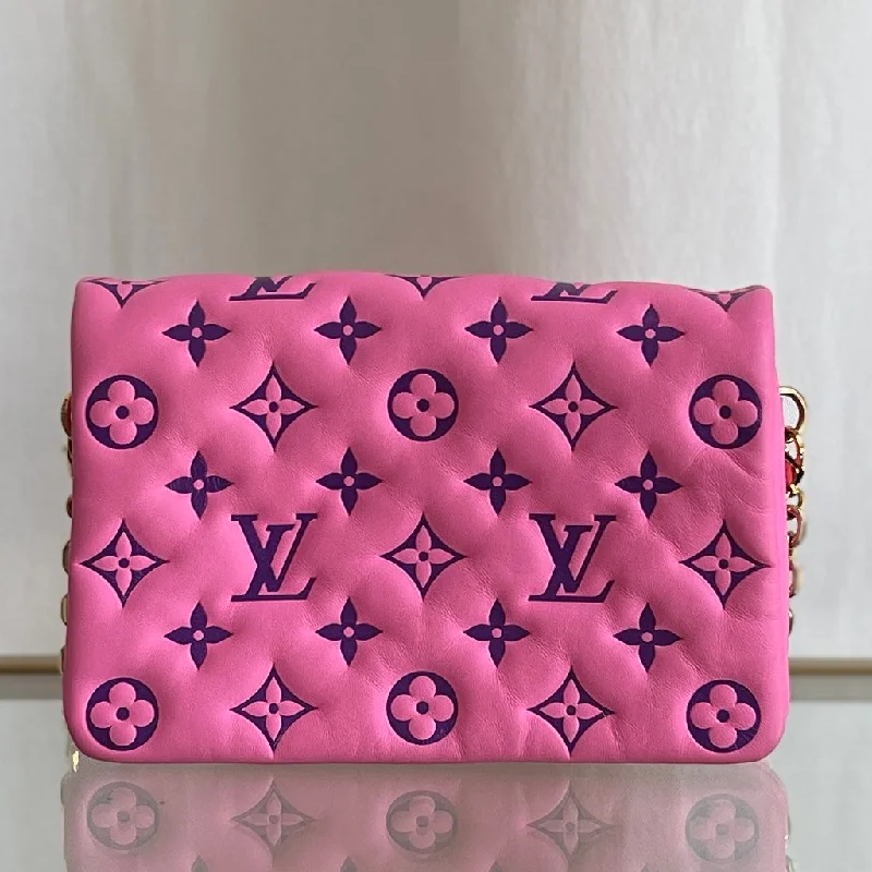 LOUIS VUITTON Pink Monogram Embossed Coussins Pochette