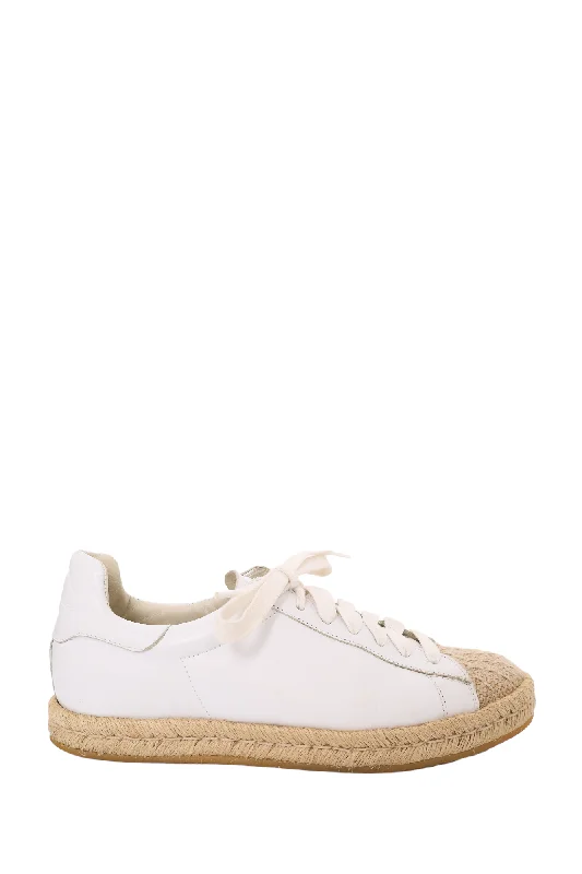 Alexander Wang White/Beige Leather Espadrille Sneakers Size 40