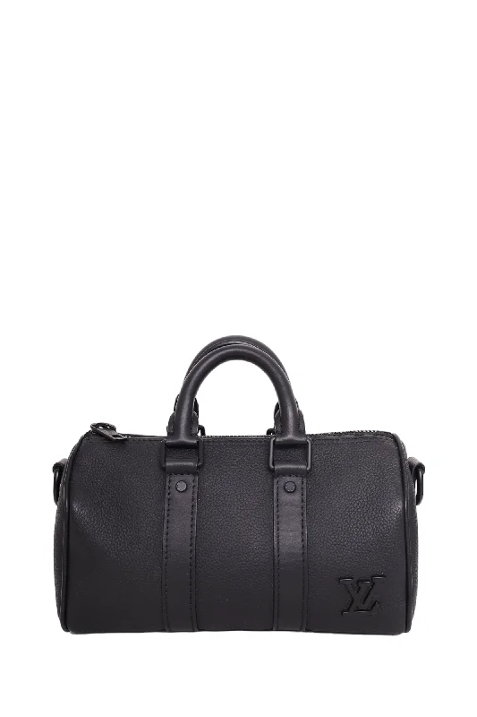 Louis Vuitton Black Grained Calfskin Aerogram Keepall X-Small Crossbody Bag