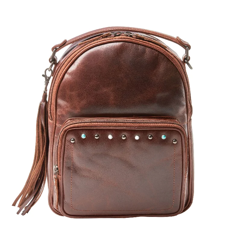 Concealed Carry Sawyer Leather Backpack by Lady Conceal