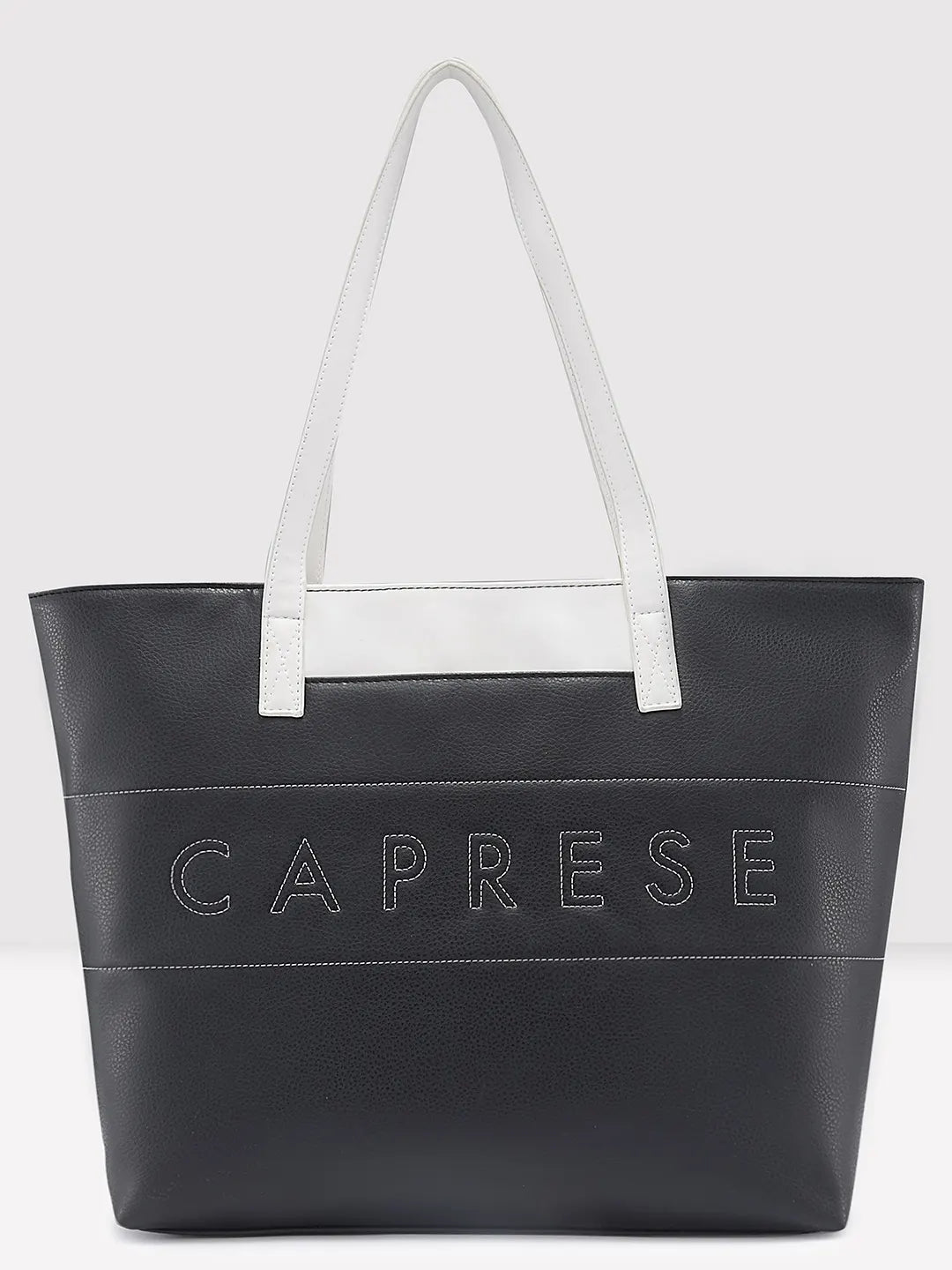 Caprese Narni Tote Medium Solid Womens Office Handbag Black