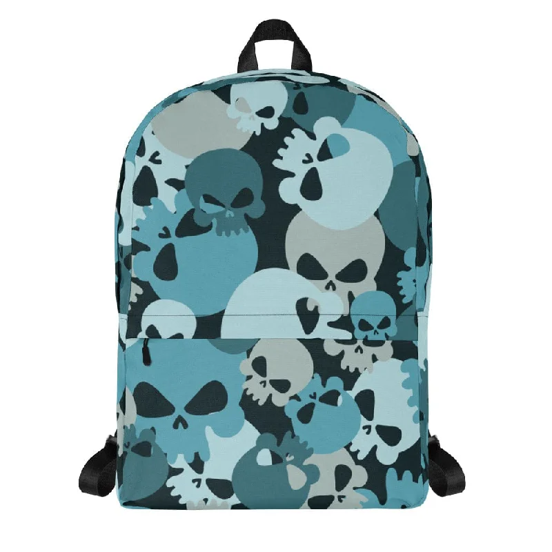 Blue Camo Skull Backpack