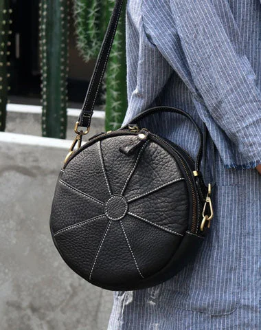 Fashion Womens Leather round purse circle bag circle handbag round handbag for women