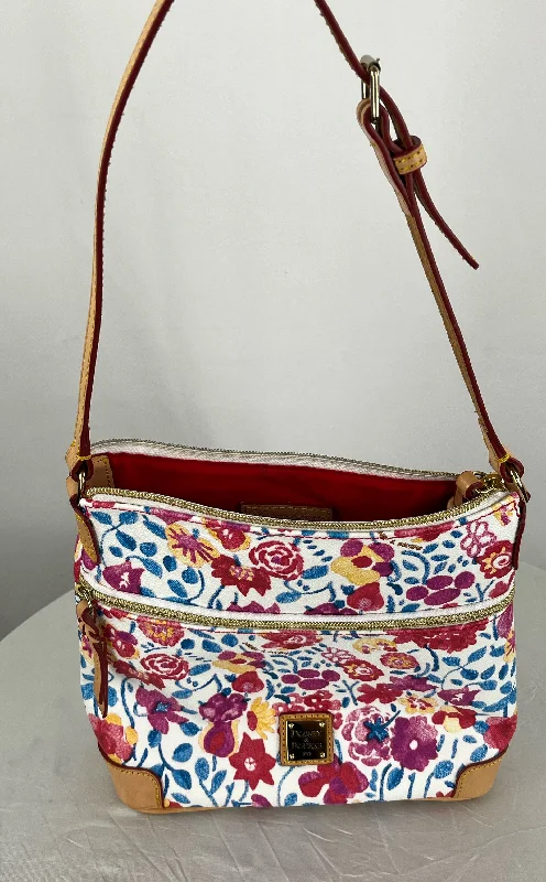 Dooney Bourke Pink Red Blue Marabelle Coated Floral Shoulder Bag