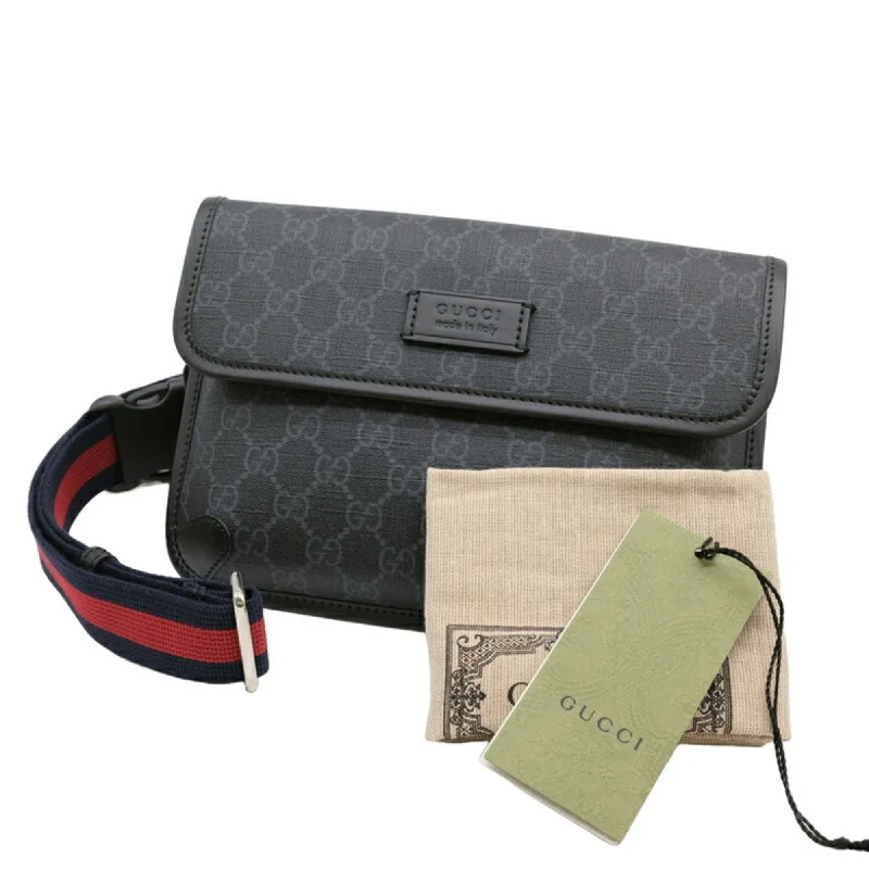 Gucci  Gg Supreme Canvas Leather Fanny Pack (Pre-Owned)