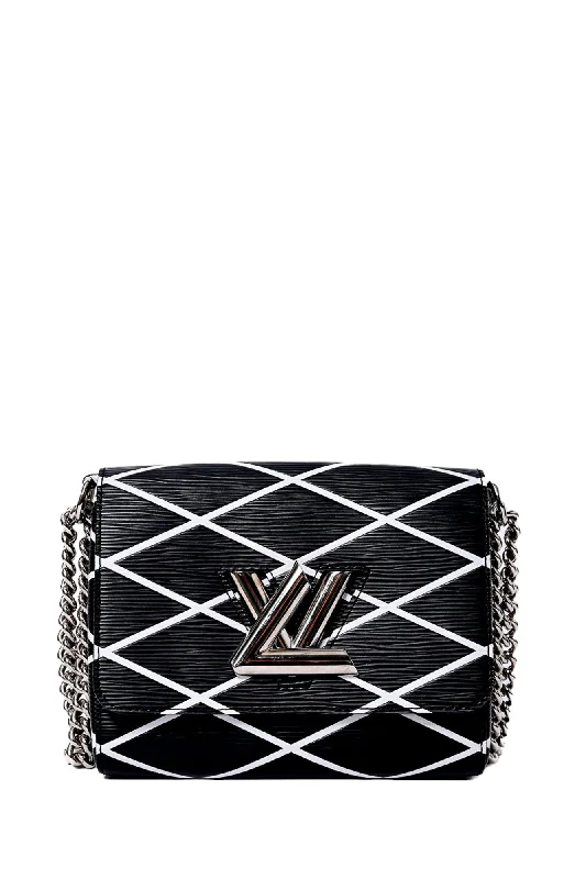 Louis Vuitton 2014 Black/White Malletage Leather Twist PM Shoulder Bag