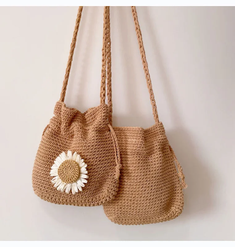 Elena Handbags Handmade Crochet Flower Purse