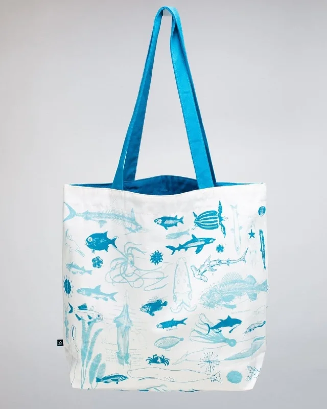 Marine Life Canvas Shoulder Tote