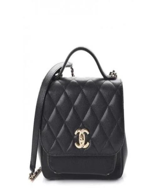 Chanel Small Flap Bag With Top Handle Black-SiLouis Vuittoner