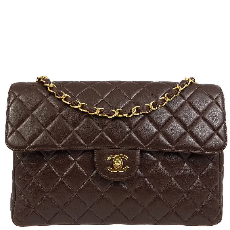 Chanel * 1996-1997 Brown Lambskin Jumbo Classic Flap Bag