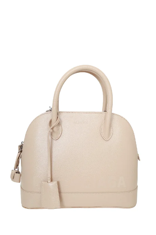 Balenciaga Beige Leather Tonal Ville S Top Handle Bag with Strap