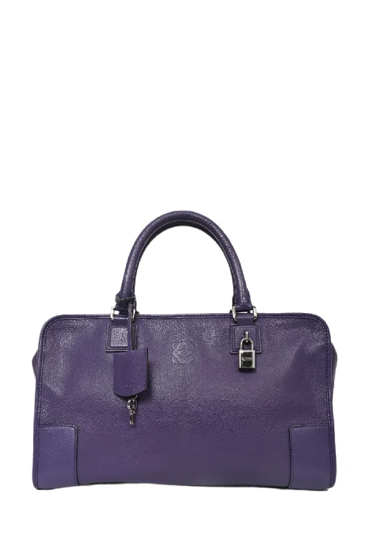 Loewe 2011 Purple Leather 'Amazona' Top Handle Bag