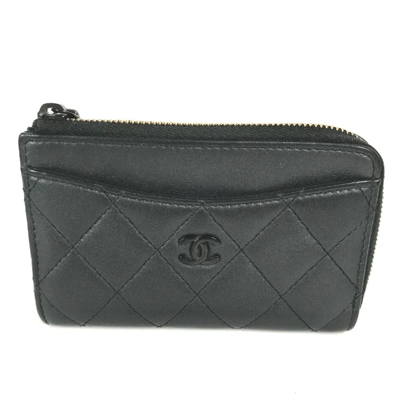 Chanel AP3179 So Black Fragment case Wallet coin purse Black