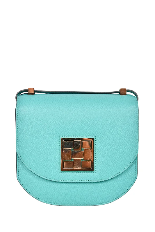 Hermès 2019 Teal Epsom Leather Mosaique Au 24-17 Crossbody Bag