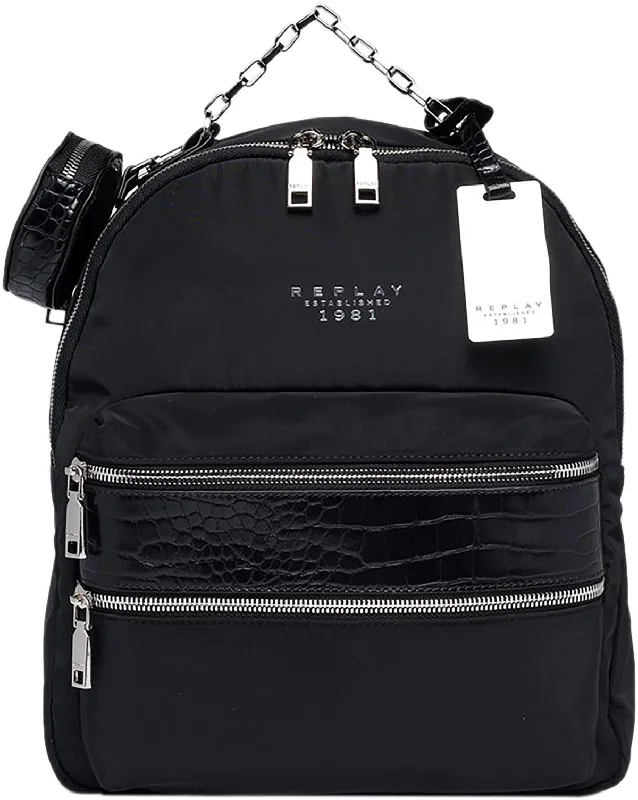 Replay Fw3181.098 Double Zip Backpack In Black For Women