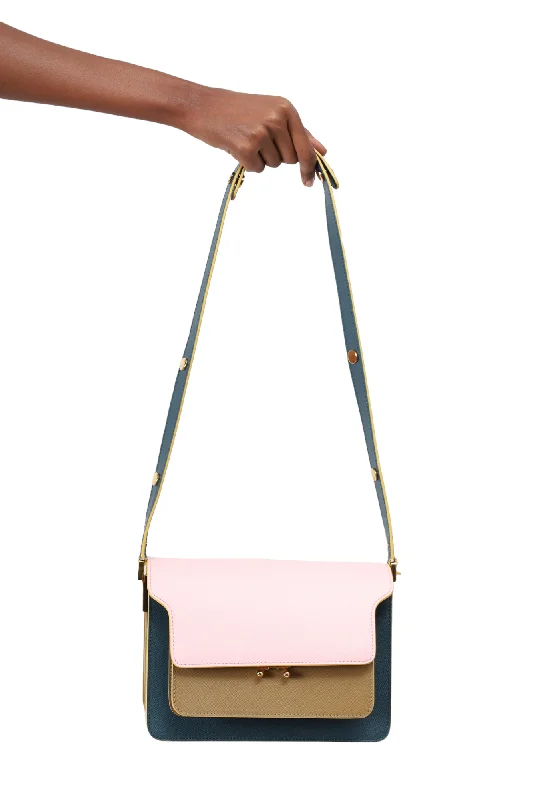 Marni Pink/Brown/Blue Leather Trunk Bag