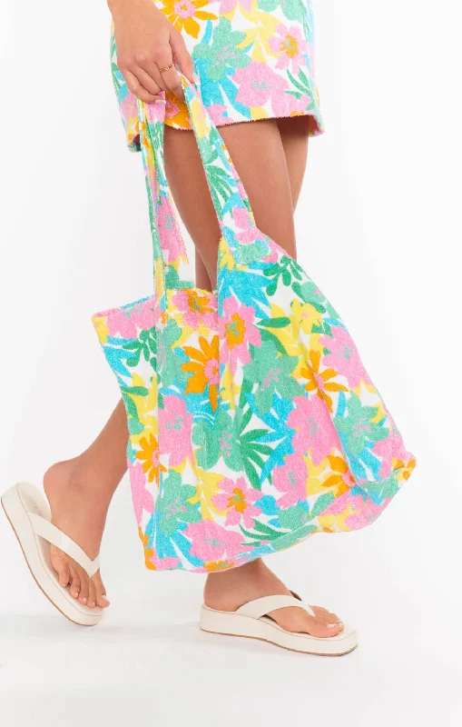 Carry All Tote ~ Beachy Floral Terry