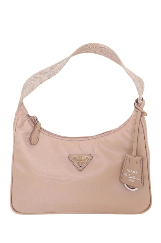 Prada Beige Nylon Re-Edition 2000 Shoulder Bag