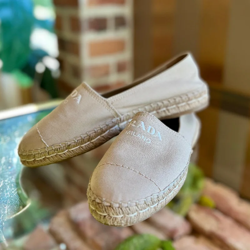 PRADA Beige Canvas Espadrilles SZ 38