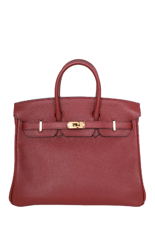 Hermes 2018 Rouge Swift Leather Retourne Birkin 25 Gold Hardware