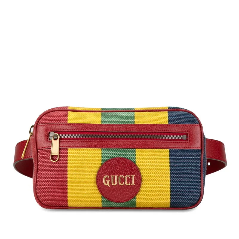 Gucci   Color Canvas Leather Fanny Pack Pochette Sling Bag (Pre-Owned)