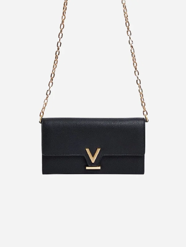 Luella Vegan Bio-Based Bamboo Leather Chain Purse | Black