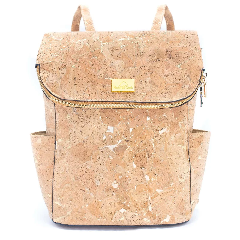 Natural cork Molten Gold Flap Daily Bag-BAG-2090