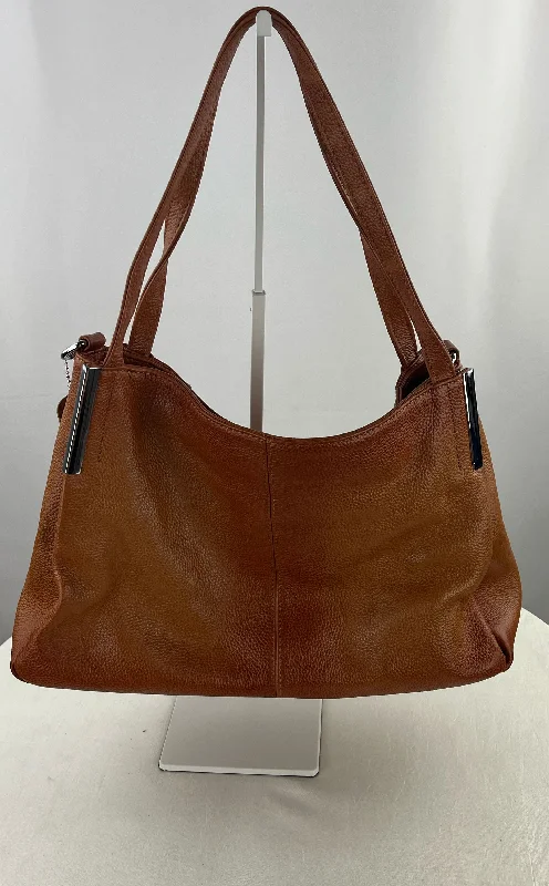 Heshe Women's Soft Brown Pebbled Leather Shoulder Bag Purse NWOT