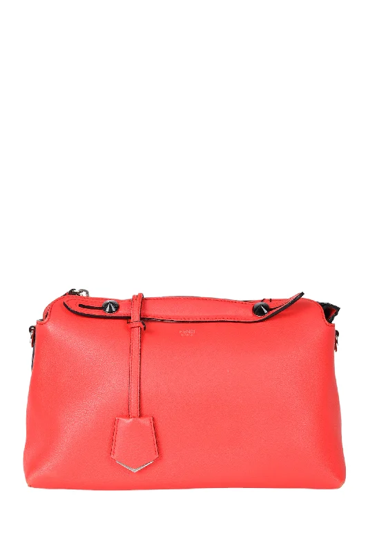 Fendi Red Leather Medium By The Way Top Handle with Strap