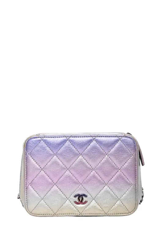 Pre-Loved Chanel™ 2021 Iridescent Quilted Lambskin Cube Crossbody