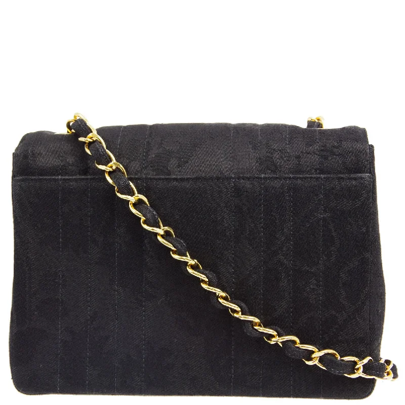 Chanel * 1991-1994 Black Mini Vertical Stitch Classic Square Flap Bag 17