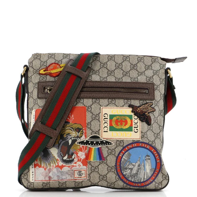 Courrier Zip Messenger GG Coated Canvas with Applique Medium